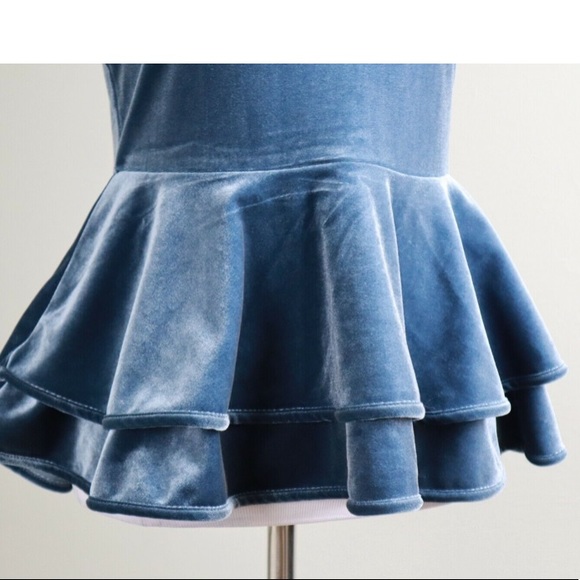 NWT Ronny Bobo Velvet Peplum tops - Picture 5 of 5